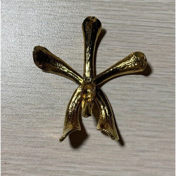 RISIS Gold Plated Orchid Brooch Or Pendant - Picture 8 of 11